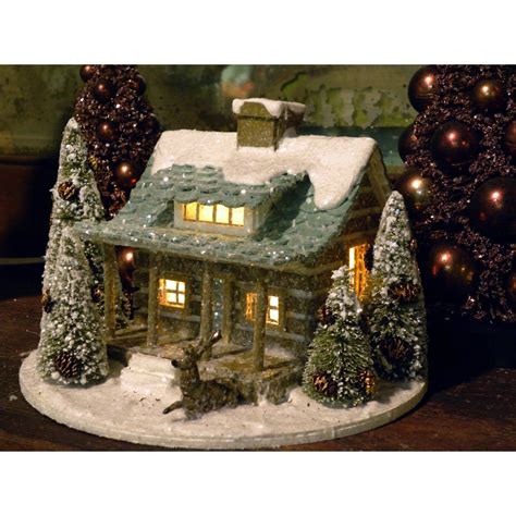 rustic christmas village houses